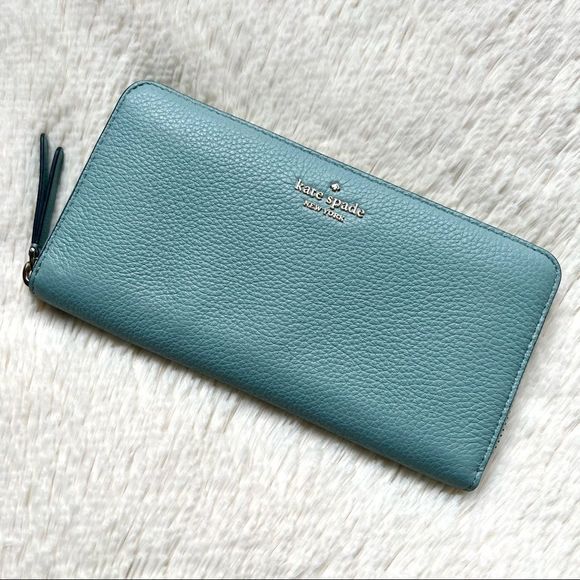 kate spade Handbags - Kate Spade large continental Jackson leather wallet in Seaside blue/light blue